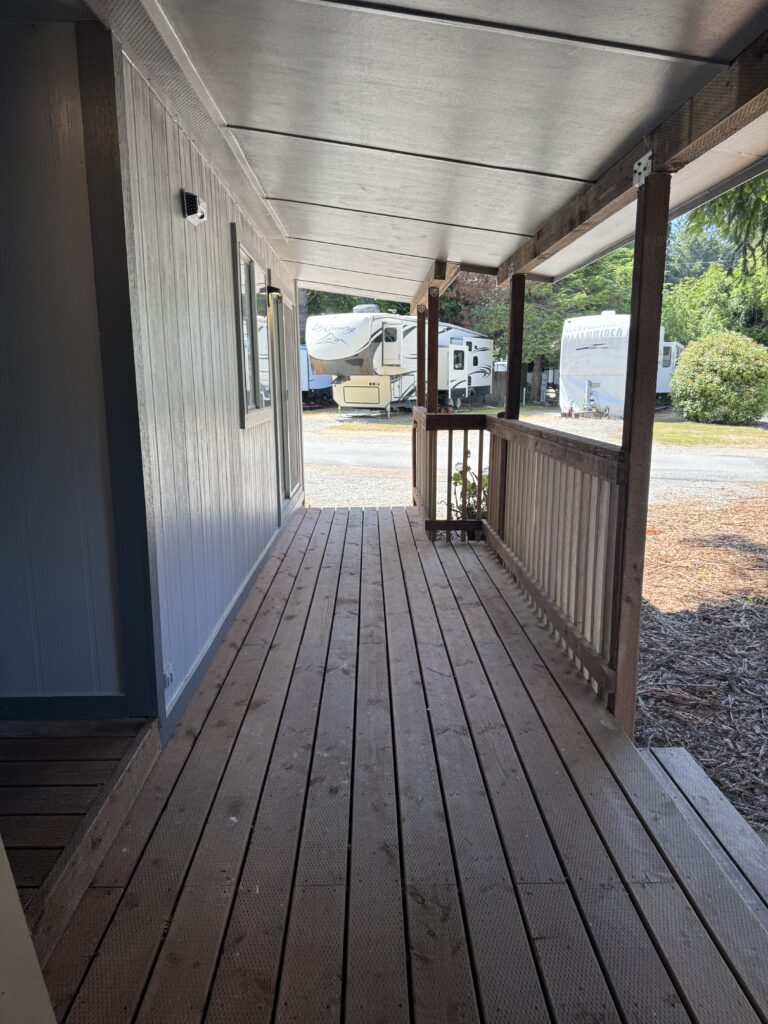 The added outside covered porch